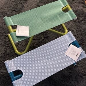 EMU Snooze Steel Folding Outdoor Ottomans in Green / Mint & Blue / Sky Blue